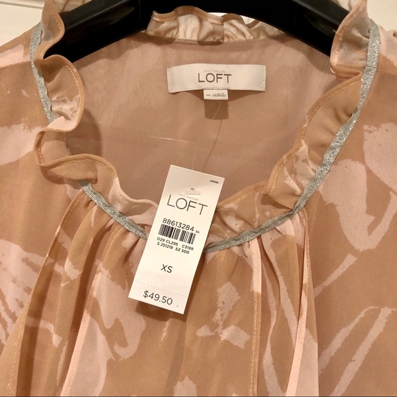 Loft bubble hem ruffle tank NWT XS - Picture 3 of 5